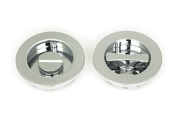 Polished Chrome 60mm Plain Round Pull - Privacy Set | 47189