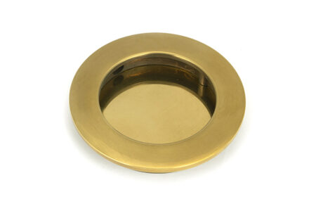 Aged Brass 75mm Plain Round Pull | 48323