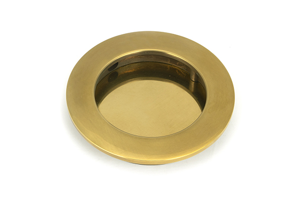 Aged Brass 75mm Plain Round Pull | 48323