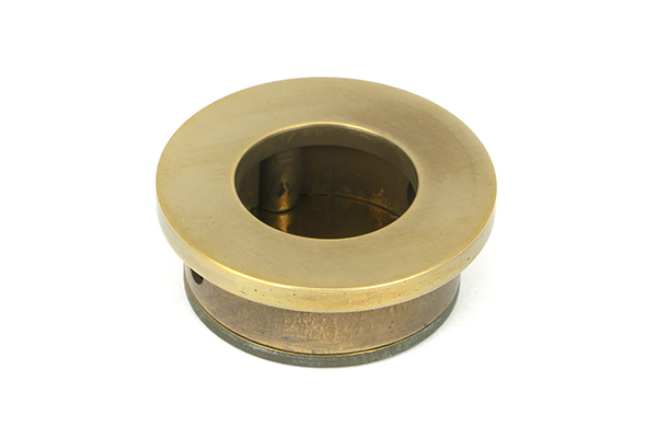 Aged Brass 34mm Round Finger Edge Pull | 48333