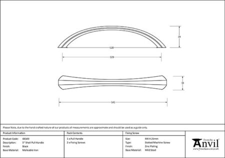Black 5" Shell Pull Handle | 48349 - Image 2
