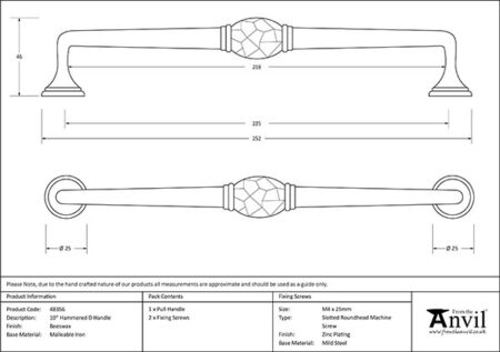 Beeswax 10" Hammered D Handle | 48356 - Image 2