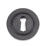 Matt Black Round Escutcheon (Plain) | 49536