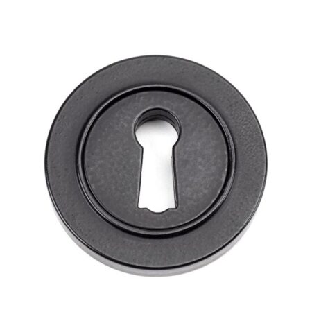 Matt Black Round Escutcheon (Plain) | 49536