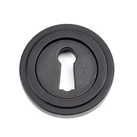 Matt Black Round Escutcheon (Art Deco) | 49537
