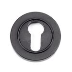 Matt Black Round Euro Escutcheon (Plain) | 49540