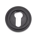 Matt Black Round Euro Escutcheon (Art Deco) | 49541