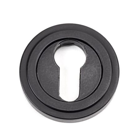 Matt Black Round Euro Escutcheon (Art Deco) | 49541