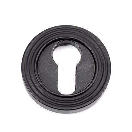 Matt Black Round Euro Escutcheon (Beehive) | 49542