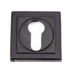Matt Black Round Euro Escutcheon (Square) | 49543