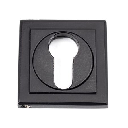 Matt Black Round Euro Escutcheon (Square) | 49543