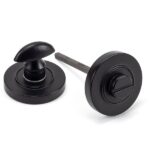Matt Black Round Thumbturn Set (Plain) | 49544