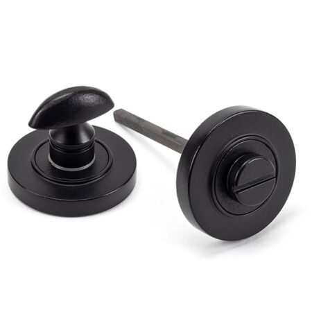 Matt Black Round Thumbturn Set (Plain) | 49544
