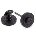 Matt Black Round Thumbturn Set (Art Deco) | 49545