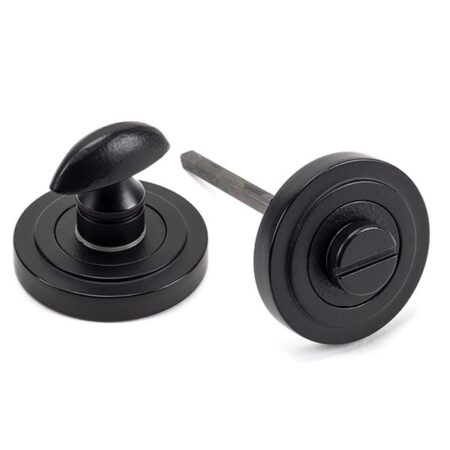 Matt Black Round Thumbturn Set (Art Deco) | 49545