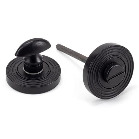 Matt Black Round Thumbturn Set (Beehive) | 49546