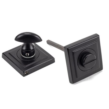 Matt Black Round Thumbturn Set (Square) | 49547