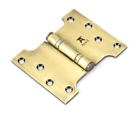 Aged Brass 4" x 3" x 5" Parliament Hinge (pair) ss | 49552