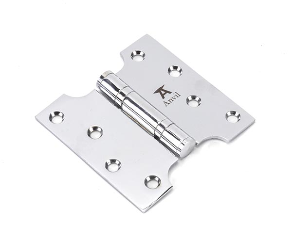 Polished Chrome 4" x 2" x 4" Parliament Hinge (pair) ss | 49557