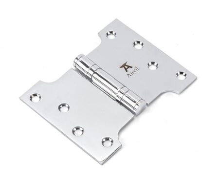 Polished Chrome 4" x 3" x 5" Parliament Hinge (pair) ss | 49558