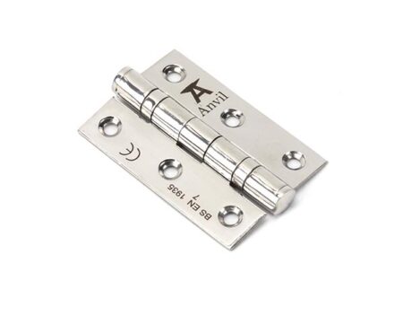Polished SS (304) 3" Ball Bearing Butt Hinge (pair) | 49571