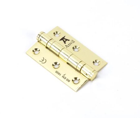 Polished Brass 3" Ball Bearing Butt Hinge (pair) ss | 49572
