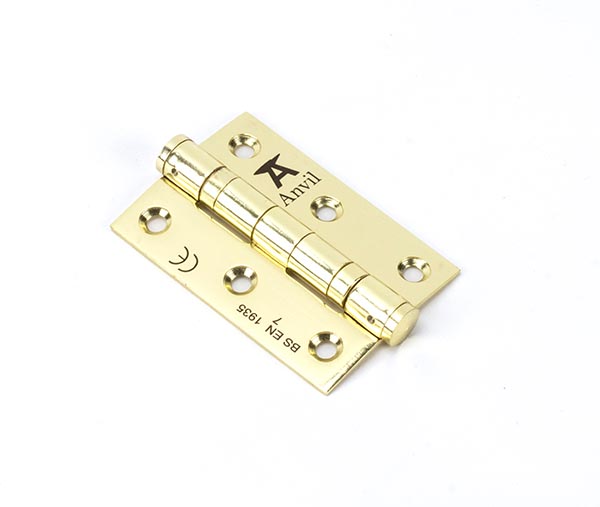 Polished Brass 3" Ball Bearing Butt Hinge (pair) ss | 49572