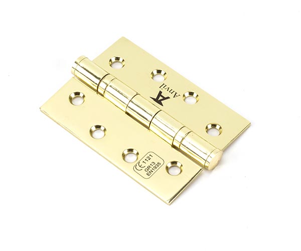 Polished Brass 4" Ball Bearing Butt Hinge (pair) ss | 49573
