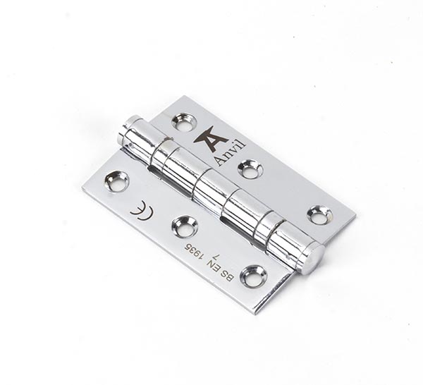 Polished Chrome 3" Ball Bearing Butt Hinge (pair) ss | 49575