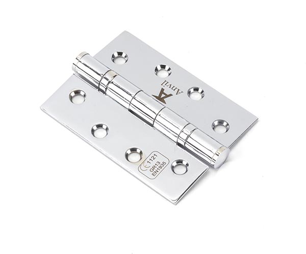 Polished Chrome 4" Ball Bearing Butt Hinge (pair) ss | 49576