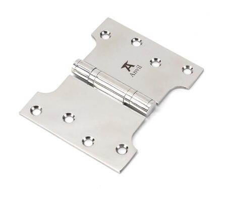 Polished SS (304) 4" x 3" x 5" Parliament Hinge (pair) | 49578
