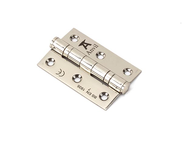 Polished Nickel 3" Ball Bearing Butt Hinge (pair) ss | 49581