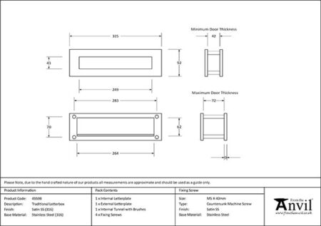 Satin Marine SS (316) Traditional Letterbox | 49598 - Image 2