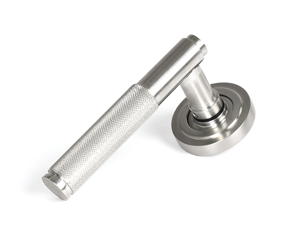 Satin Marine SS (316) Brompton Lever on Rose Set (Art Deco) | 49841