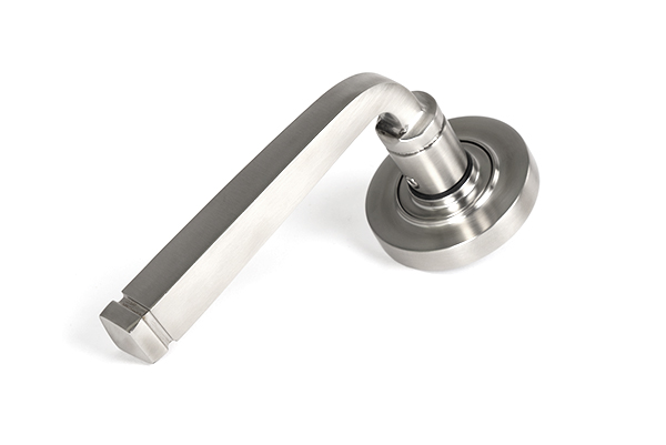 Satin Marine SS (316) Avon Round Lever on Rose Set (Plain) | 49848