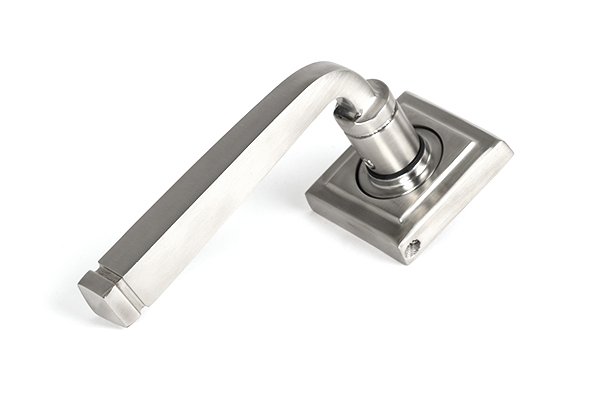 Satin Marine SS (316) Avon Round Lever on Rose Set (Square) | 49851