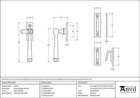 From the Anvil Satin Marine SS (316) Locking Avon Fastener - Image 2