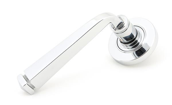 From the Anvil Polished Chrome Avon Round Lever on Rose Set (Plain) - Unsprung
