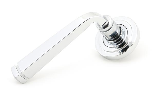 From the Anvil Polished Chrome Avon Round Lever on Rose Set (Art Deco) - Unsprung