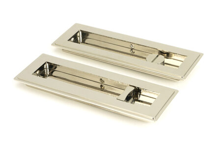 From the Anvil Polished Nickel 175mm Art Deco Rectangular Pull -Privacy Set