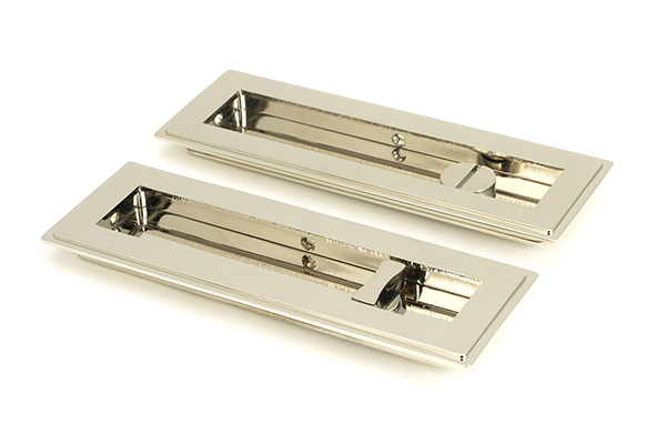 From the Anvil Polished Nickel 175mm Art Deco Rectangular Pull -Privacy Set