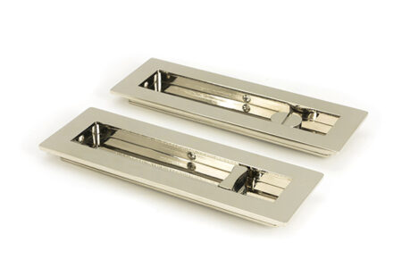 From the Anvil Polished Nickel 175mm Plain Rectangular Pull - Privacy Set