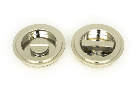From the Anvil Polished Nickel 60mm Art Deco Round Pull - Privacy Set