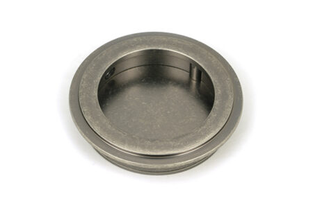 From the Anvil Pewter 60mm Art Deco Round Pull - Pewter Patina