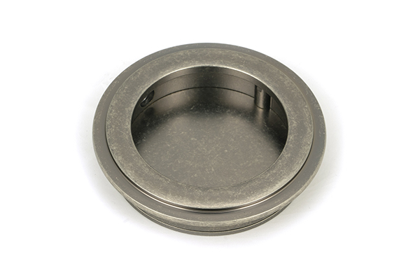 From the Anvil Pewter 60mm Art Deco Round Pull - Pewter Patina