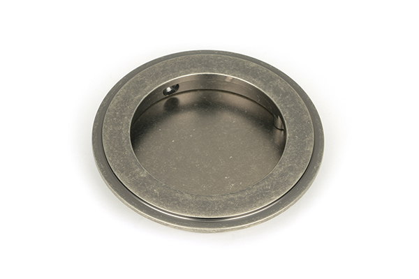 From the Anvil Pewter 75mm Art Deco Round Pull - Pewter Patina