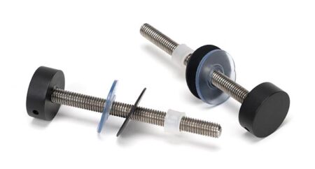 Matt Black SS (304) 100mm Bolt Fixings for T Bar (2) | 50273