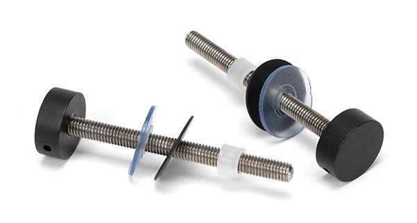 Matt Black SS (304) 100mm Bolt Fixings for T Bar (2) | 50273