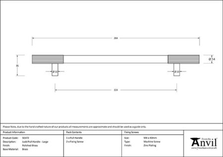 Polished Brass Judd Pull Handle - Large | 50372 - Image 2