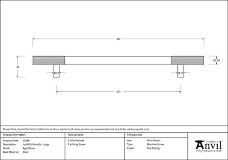 Aged Brass Judd Pull Handle - Large | 50388 - Image 2